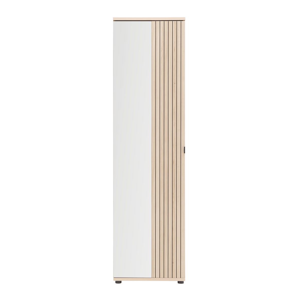 Skriňa do predsiene Taupe/dekor dub - čierna/farba duba, Modern, kov/kompozitné drevo (55/202/38cm) - Mömax
