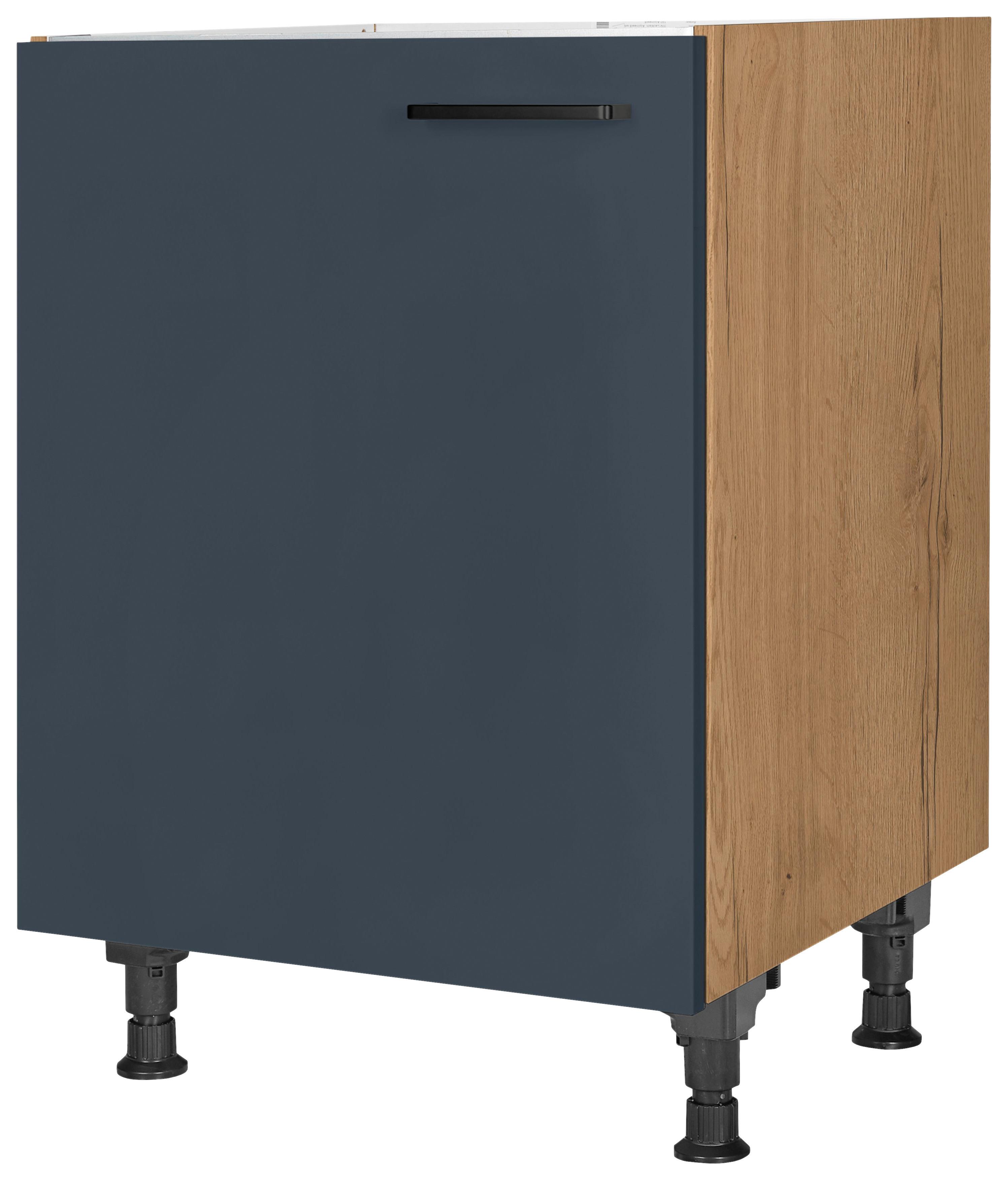 Spülenunterschrank Easytouch - Blau/Eichefarben, MODERN, Holzwerkstoff (60/87/56cm) - Nobilia