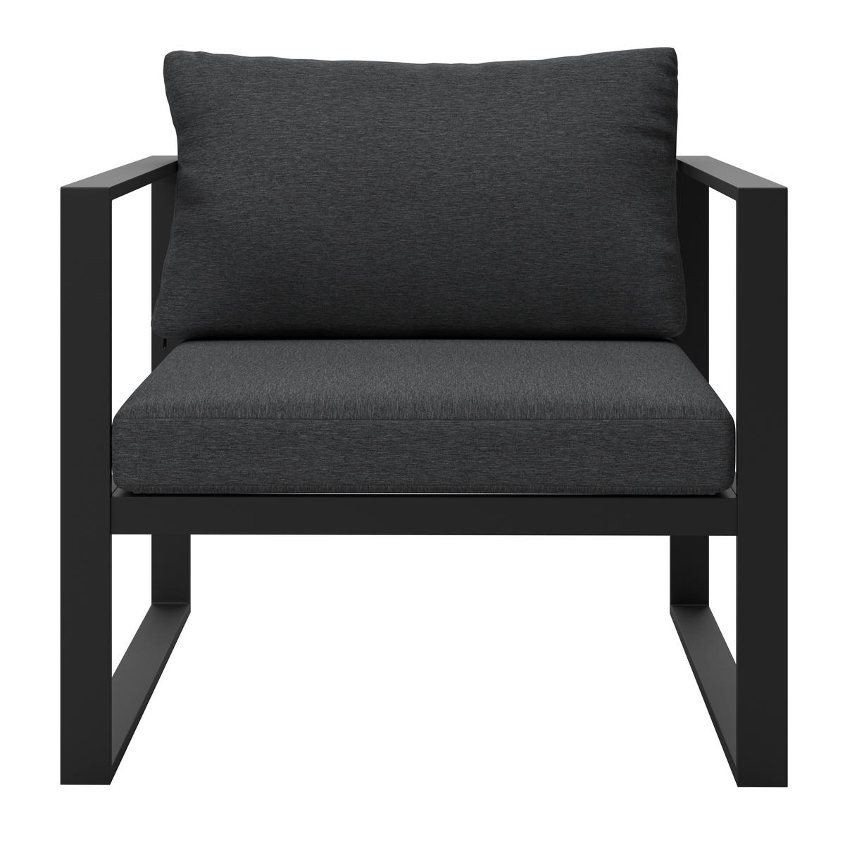 Loungegarnitur Almeria - Anthrazit, MODERN, Glas/Textil - Beldano