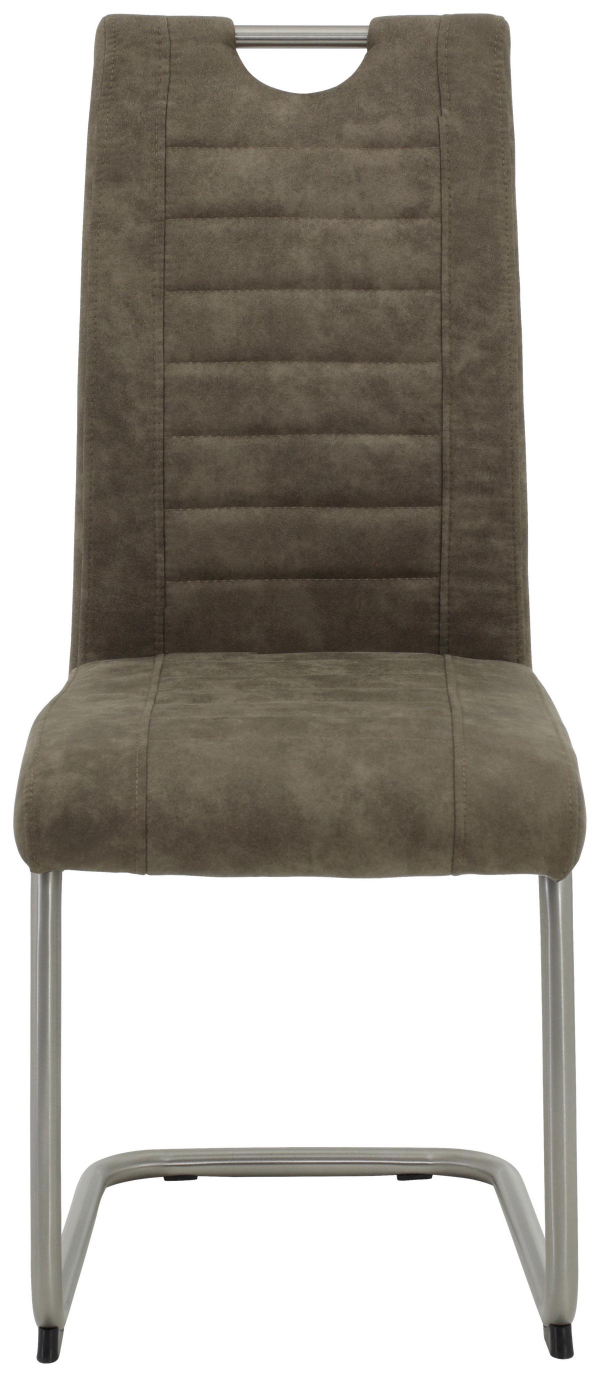 Schwingstuhl-Set Ulla S - Schlammfarben/Edelstahlfarben, MODERN, Textil/Metall (43/98/59cm) - MID.YOU