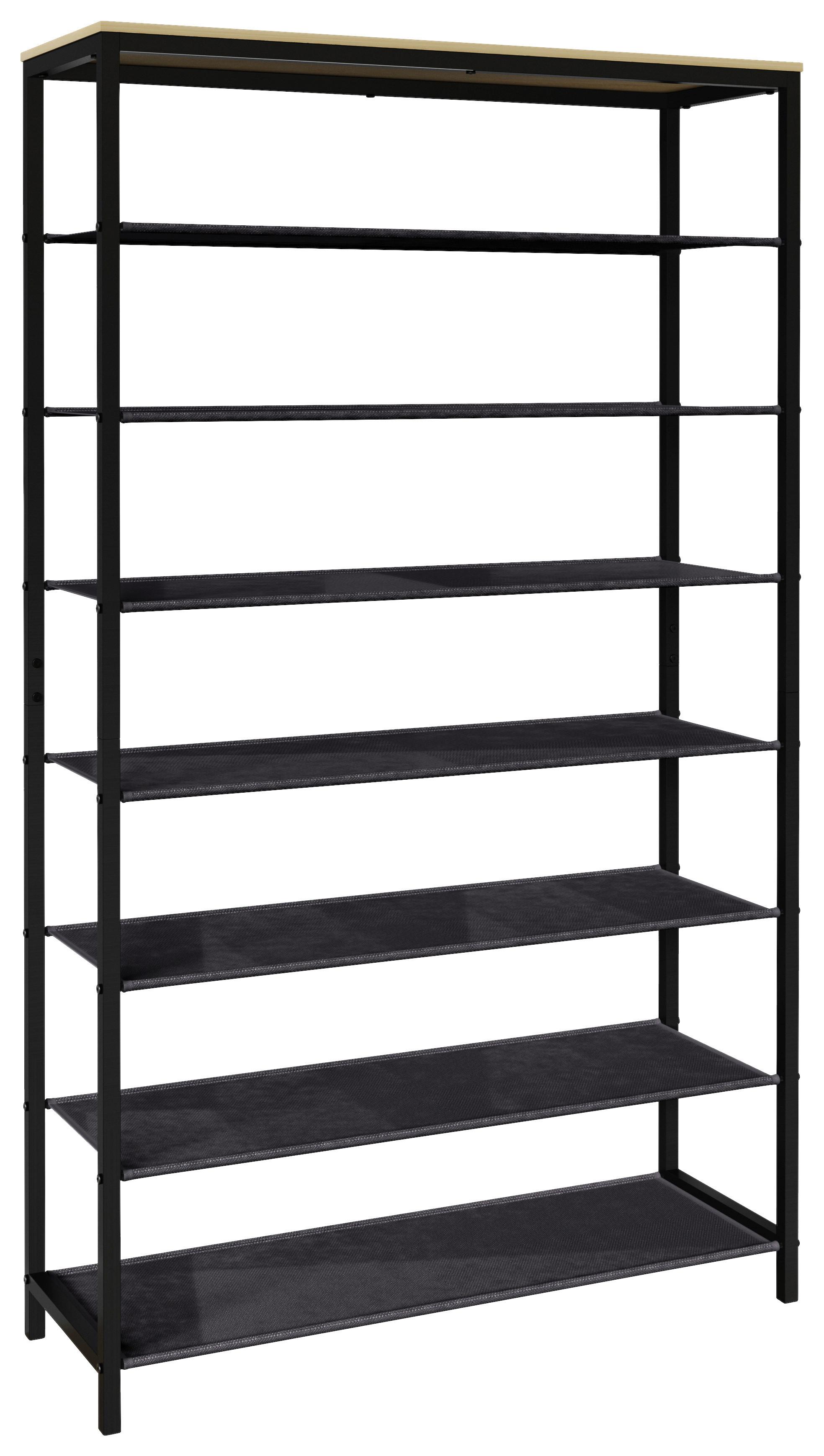 Schuhregal Taliro Schwarz Honigeiche Dekor - Honigeiche/Schwarz, Design, Holzwerkstoff/Metall (90/152/30cm) - MID.YOU