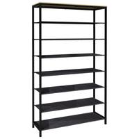 Schuhregal Taliro Schwarz Honigeiche Dekor - Honigeiche/Schwarz, Design, Holzwerkstoff/Metall (90/152/30cm) - MID.YOU