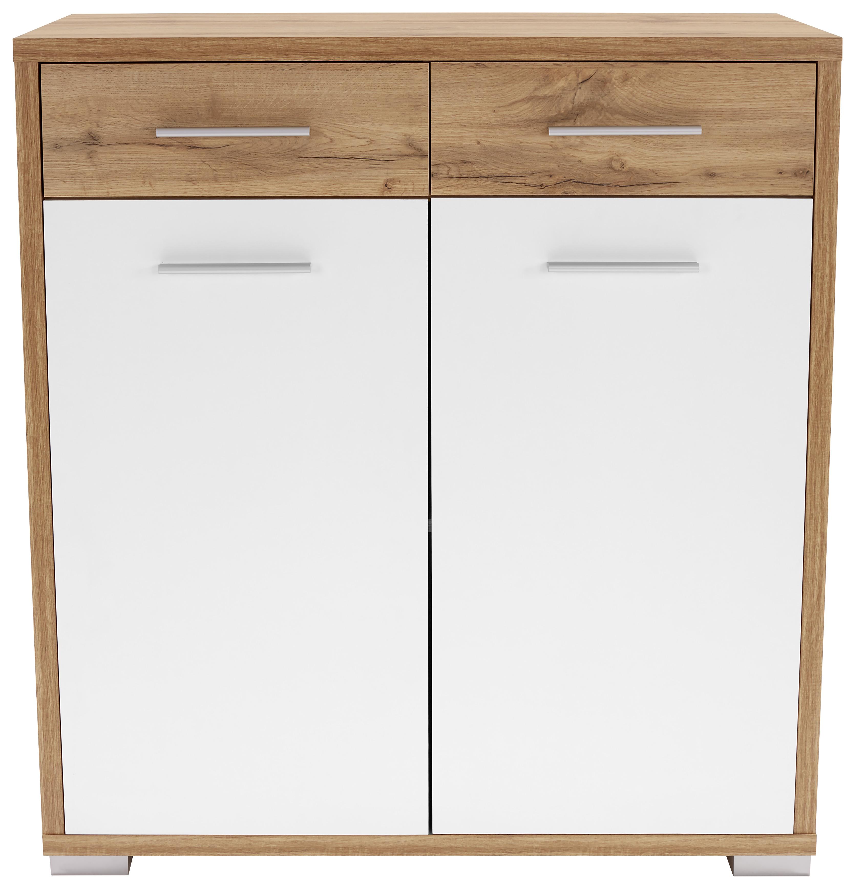 KOMODA Q-BIG QBK02 - bílá/tmavě hnědá, Moderní, dřevo (98/105/44cm)