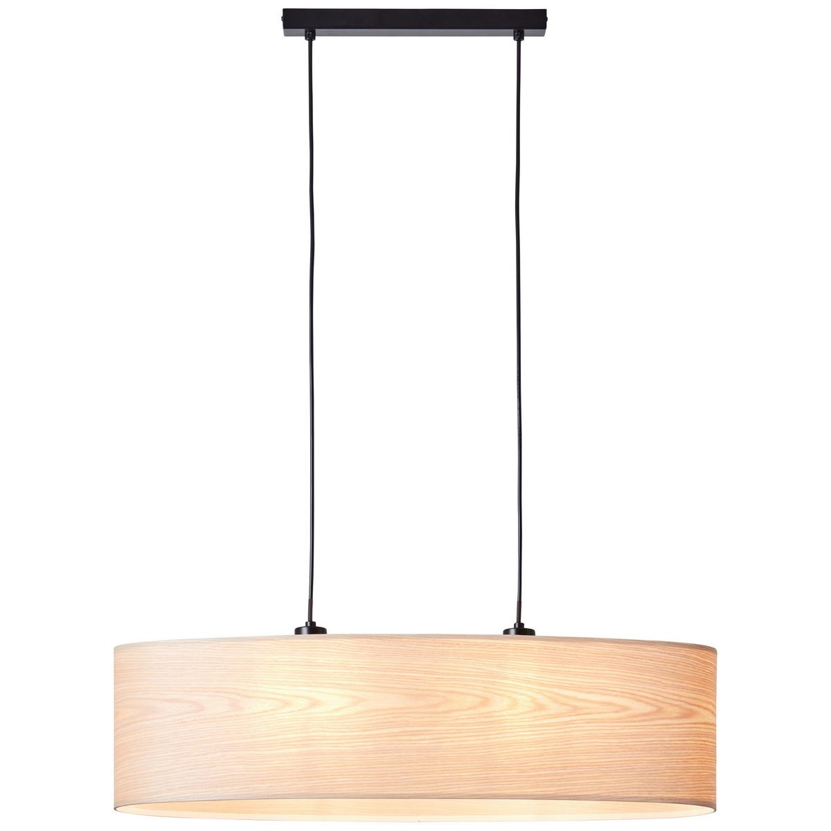 HÄNGELEUCHTE 99492/76 ROMM - Schwarz/Kieferfarben, Basics, Holz/Metall (78/22/120cm) - Brilliant
