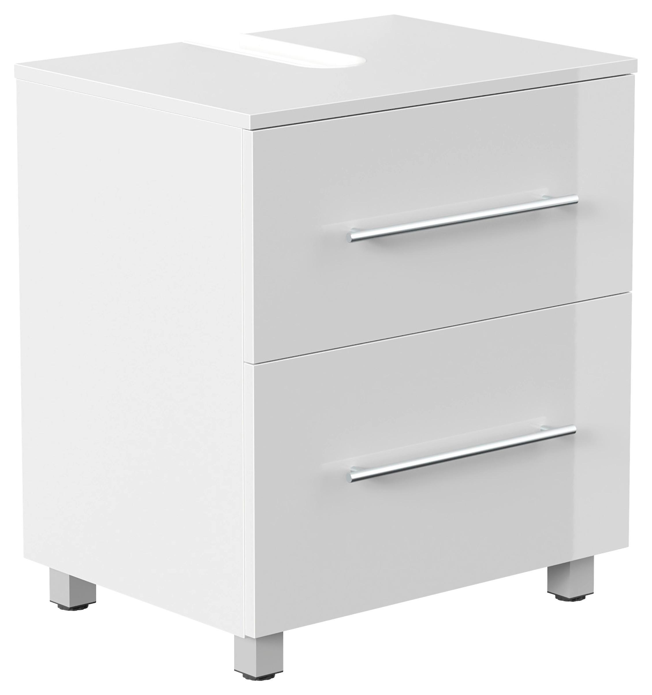 Waschbeckenunterschrank Mondial Weiß Hg B: 55 cm - Weiß Hochglanz, MODERN, Holzwerkstoff (55/63/41,6cm) - MID.YOU