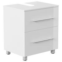 Waschbeckenunterschrank Mondial Weiß Hg B: 55 cm - Weiß Hochglanz, MODERN, Holzwerkstoff (55/63/41,6cm) - MID.YOU