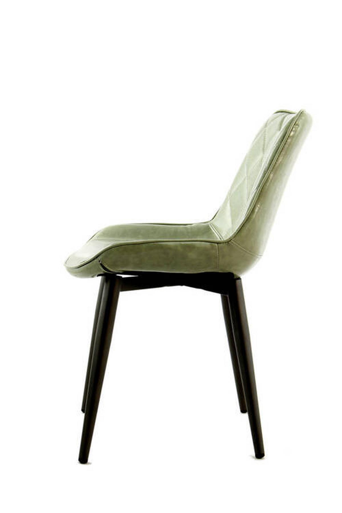 Sada židlí zelená - světle zelená, Lifestyle, kov/kůže (51/80/60cm)