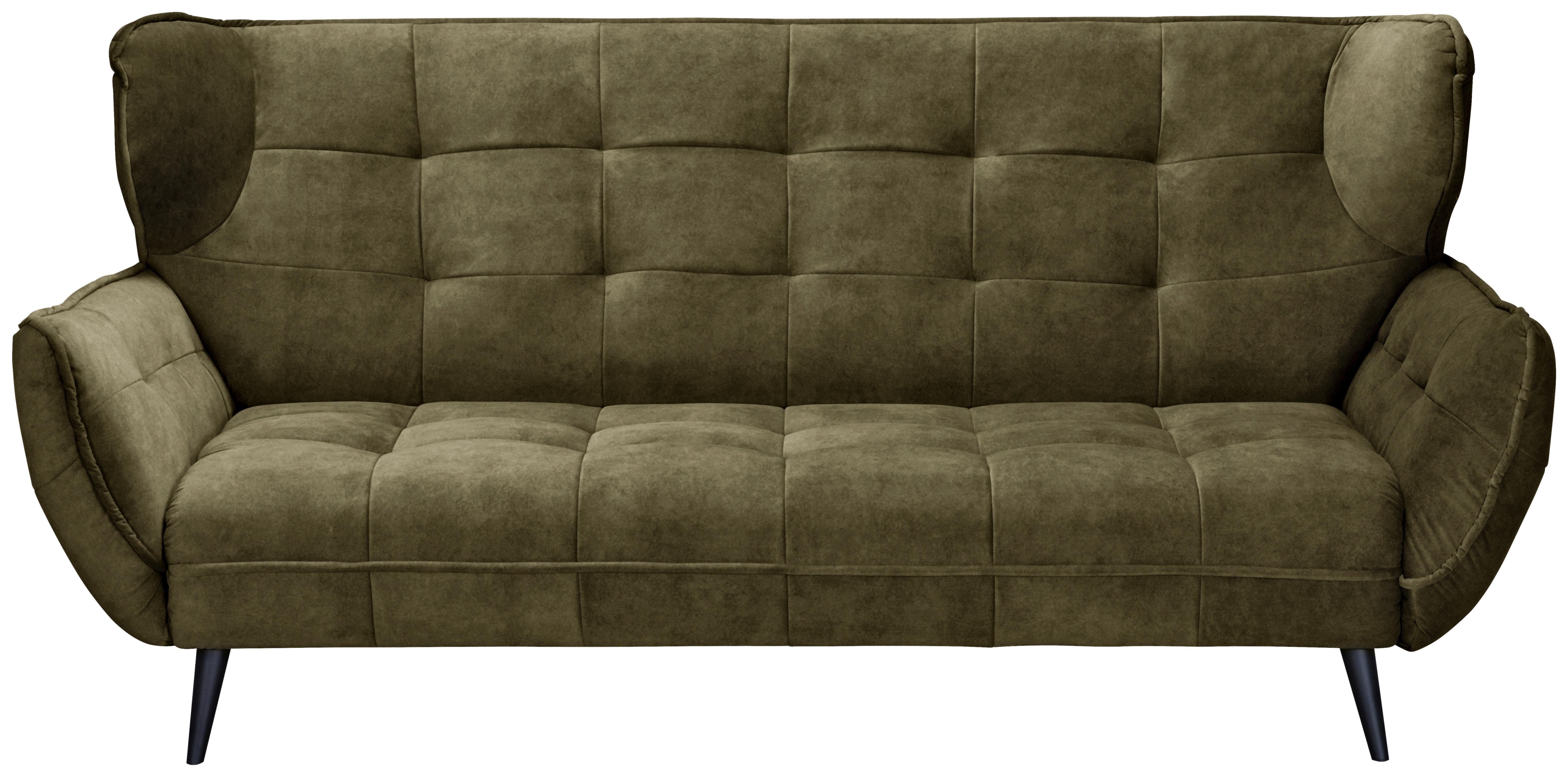 Třímístná pohovka Ariana Ariana, zelená - černá/olivově zelená, Moderní, kov/textil (221/105/98cm)