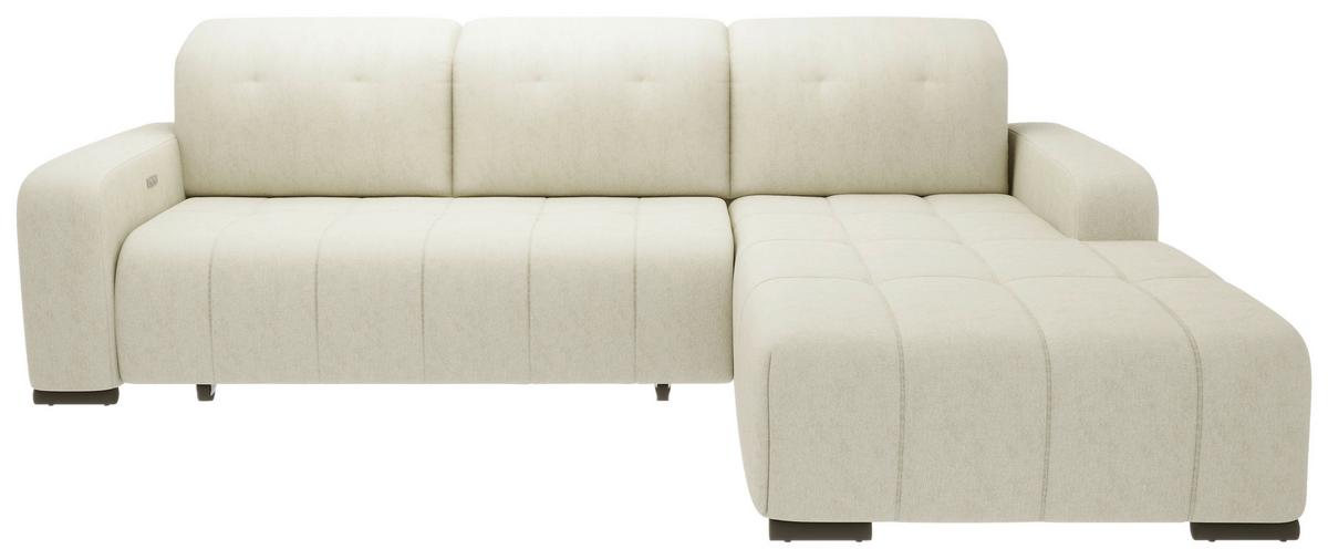Ecksofa mit Schlaffunktion + Bettkasten Vicari Beige - Beige/Schwarz, MODERN, Textil (185/292cm) - Livetastic