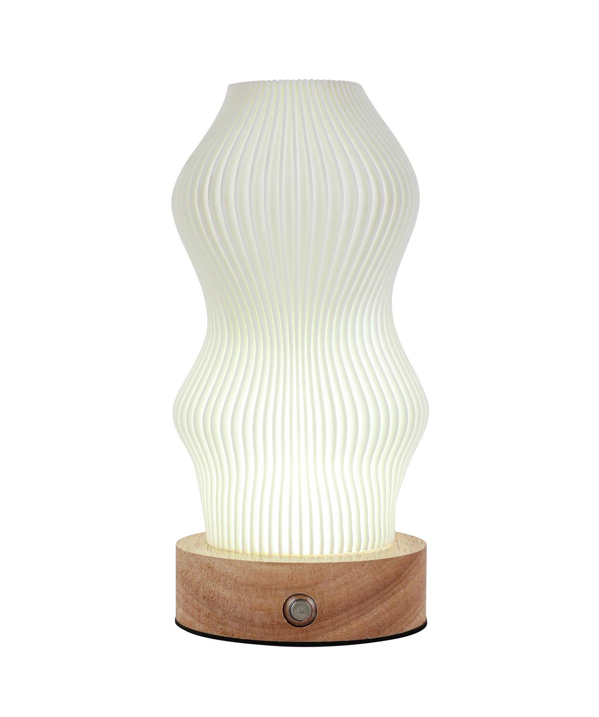 NABÍJATEĽNÁ STOLNÁ LAMPA GIRTL - biela/prírodná farba, Modern, kov/drevo (14cm) - Mömax