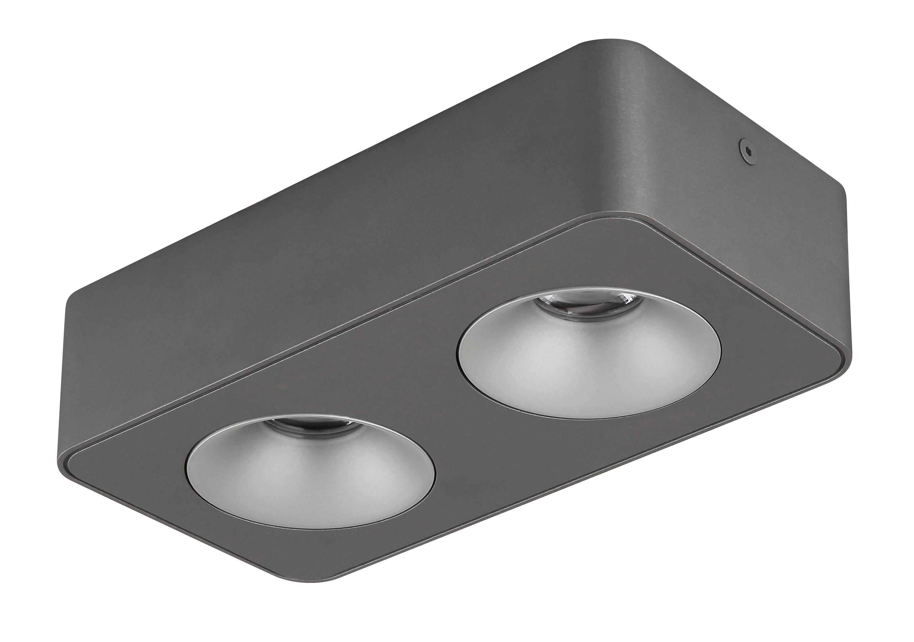 Led-strahler 43100-2 - Klar/Dunkelgrau, Design, Kunststoff/Metall (22,4/11.7cm) - Globo