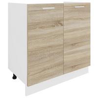 Waschbeckenunterschrank Esilo B: 80 cm Weiß/Eiche Dekor - Weiß/Sonoma Eiche, KONVENTIONELL, Holzwerkstoff (80/82/46cm) - MID.YOU