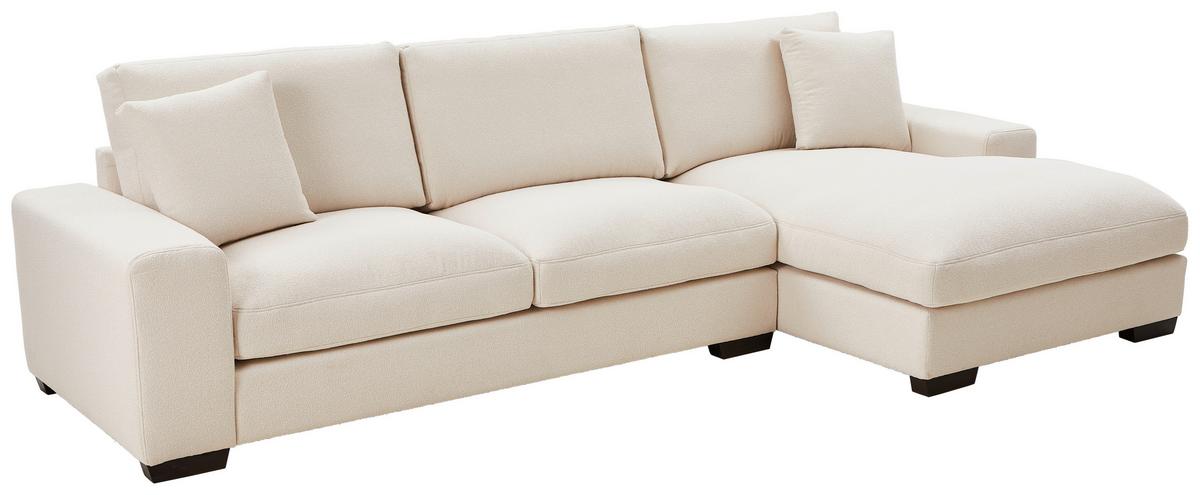 Sedací souprava BELLISSIMO, pravá, krémová - krémová/barvy wenge, Konvenční, dřevo/textil (342/169cm) - MID.YOU