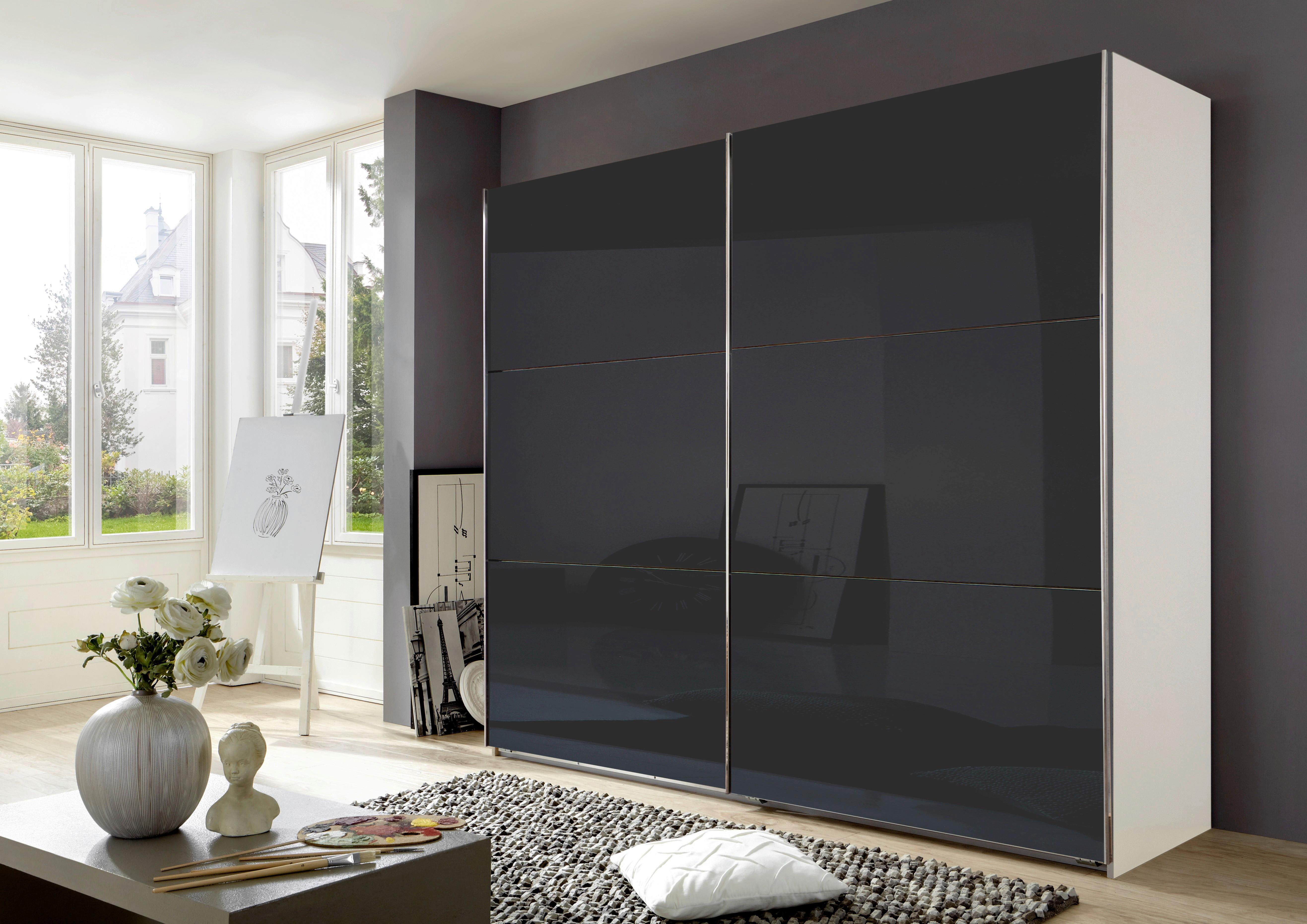 Schwebetürenschrank B: 250 Cm Level 36c Grau/weiß - Weiß/Grau, MODERN, Holzwerkstoff (250/236/65cm) - MID.YOU