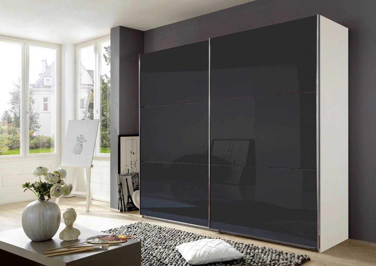 Schwebetürenschrank B: 250 Cm Level 36c Grau/weiß - Weiß/Grau, MODERN, Holzwerkstoff (250/236/65cm) - MID.YOU