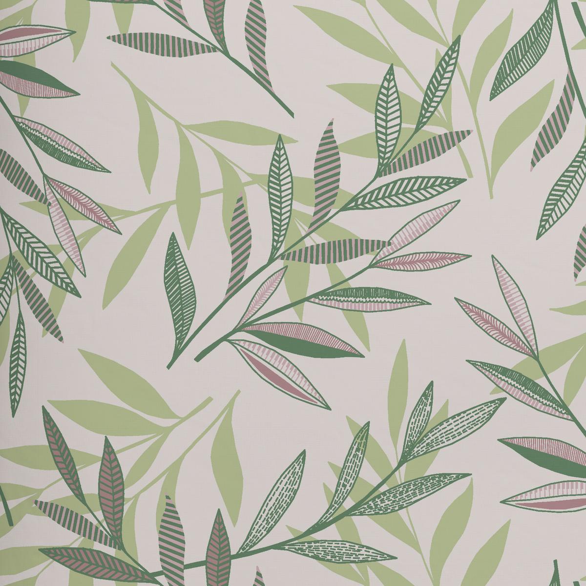 POSTEĽNÁ BIELIZEŇ STITCHED LEAVES - zelená/béžová, textil (140/200cm) - Modern Living