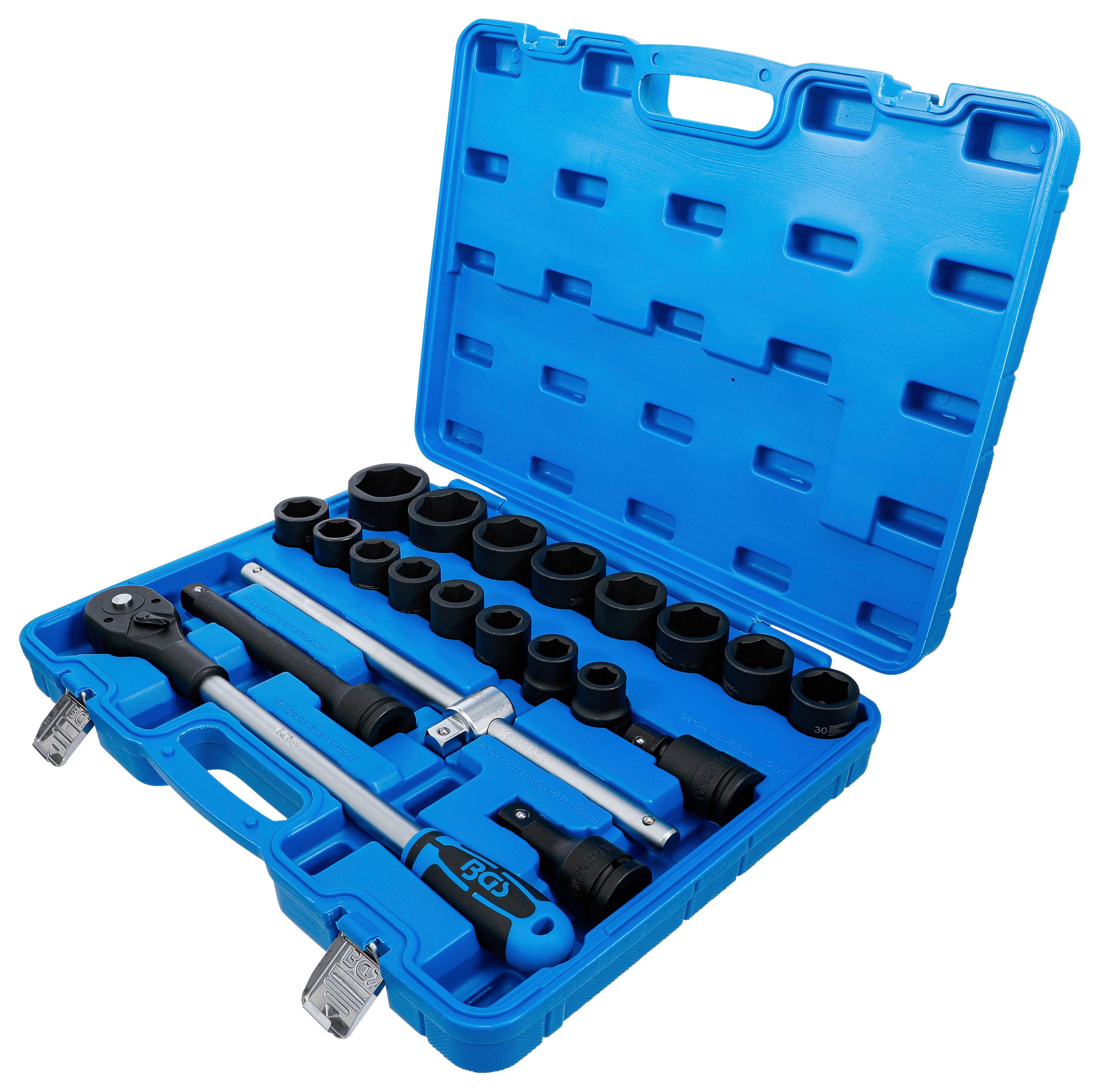 Steckschlüssel-satz 21-teilig Blau/schwarz/silberfarben - Blau/Silberfarben, Basics (54,2/41/10,8cm)