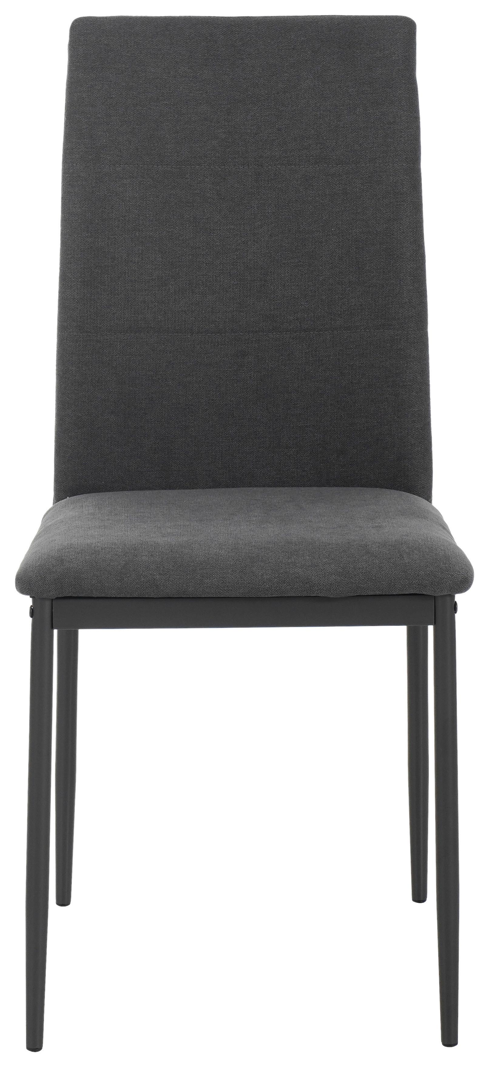 Vierfußstuhl Farina Webstoff Grau, B: 43 cm - Dunkelgrau/Grau, KONVENTIONELL, Textil/Metall (43/93/54cm) - MID.YOU