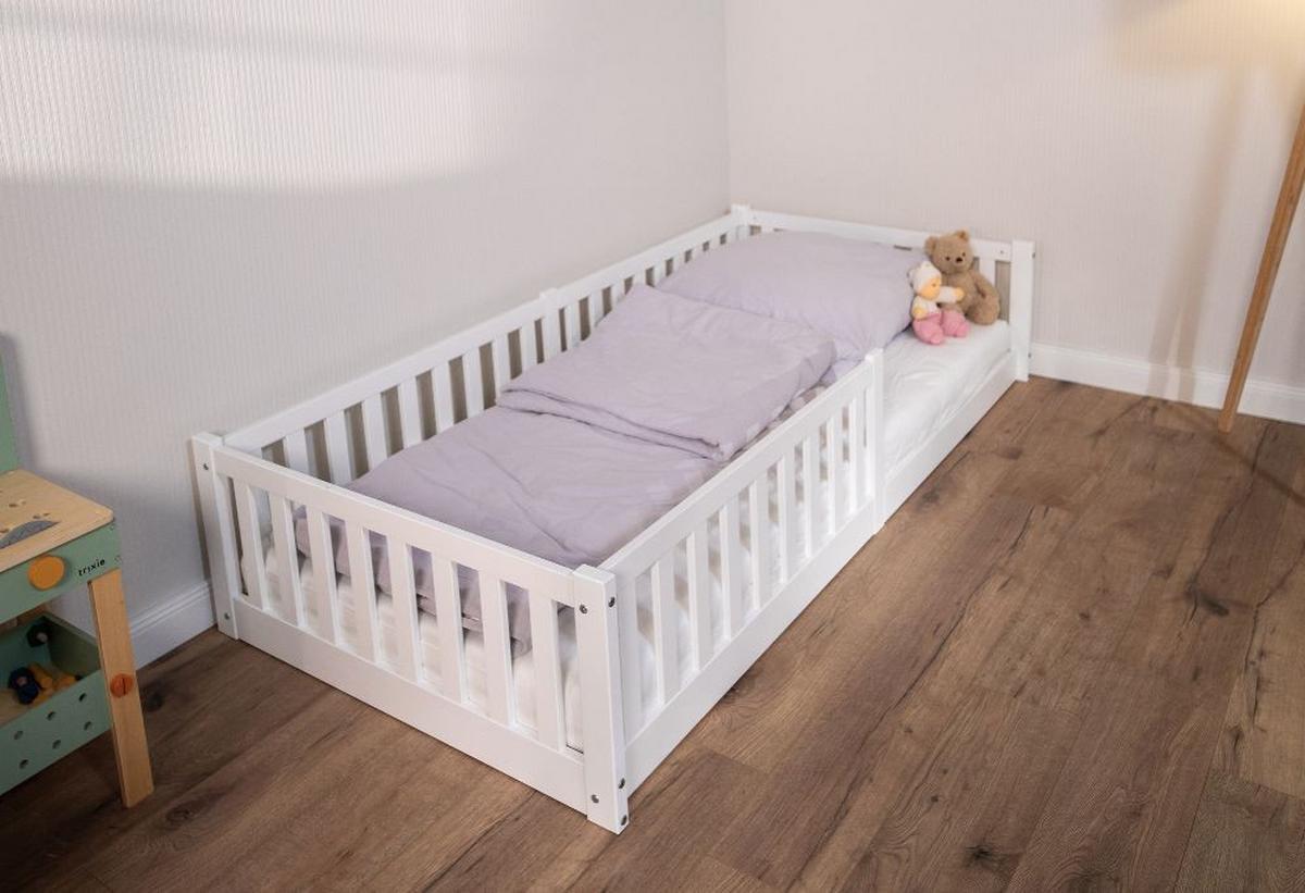 Hausbett Weiß, B/H/T: 90x200x161cm - Weiß, Basics, Holz (90/200/161cm) - tiSsi