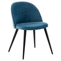 Stuhl-Set Velvet Schwarz/Blau B: 57 cm - Blau/Schwarz, Design, Textil/Metall (57/76.5/50cm) - Livetastic