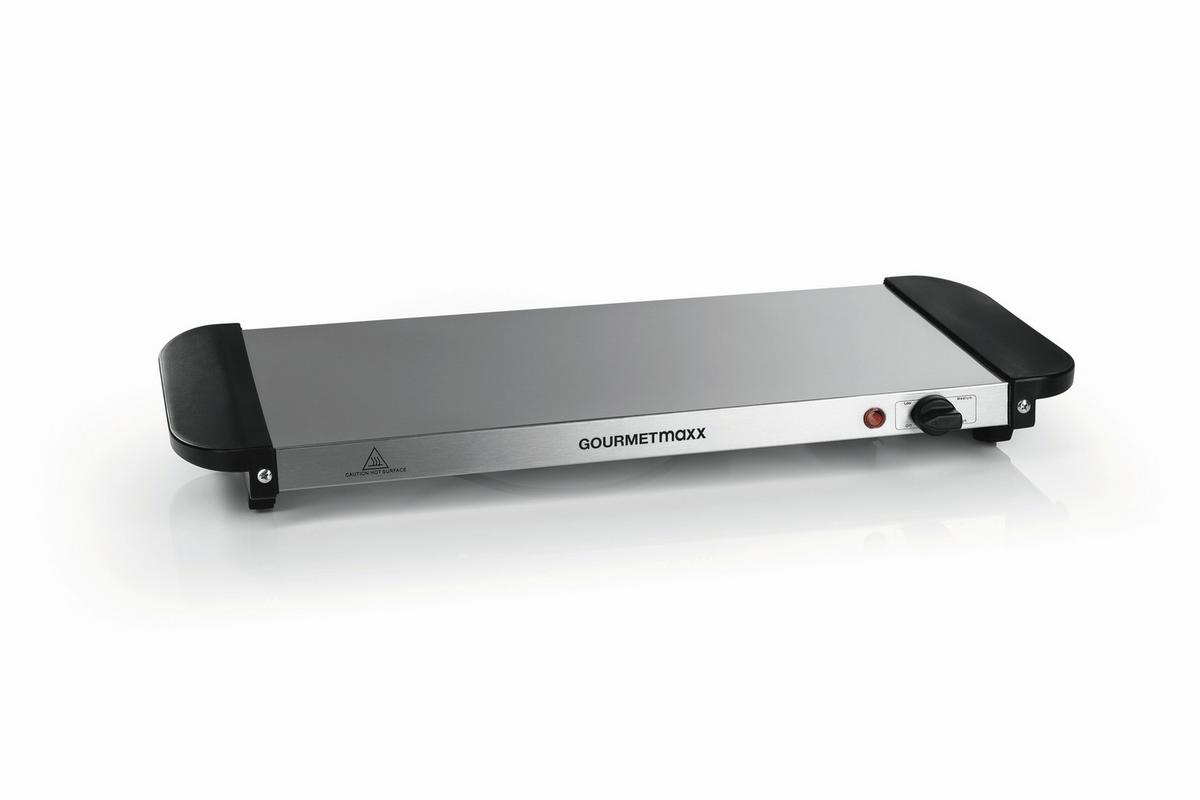 CHAFING-DISH 200W, 220-240V, 3 Behälter - Silberfarben/Schwarz, Basics, Kunststoff/Metall (54,6/14,7/27,8cm) - GOURMETMAXX