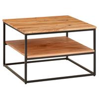 Couchtisch Holz Massiv Mit Offenem Fach Akazie/Schwarz - Schwarz/Akaziefarben, MODERN, Holz/Metall (60/60/41cm) - MID.YOU