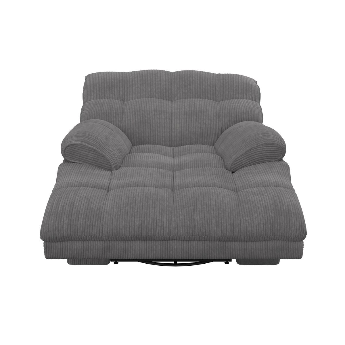 Relaxační křeslo NATALIE, tmavě šedé - černá/tmavě šedá, Moderní, kov/dřevo (98/94/106cm) - Bessagi Home