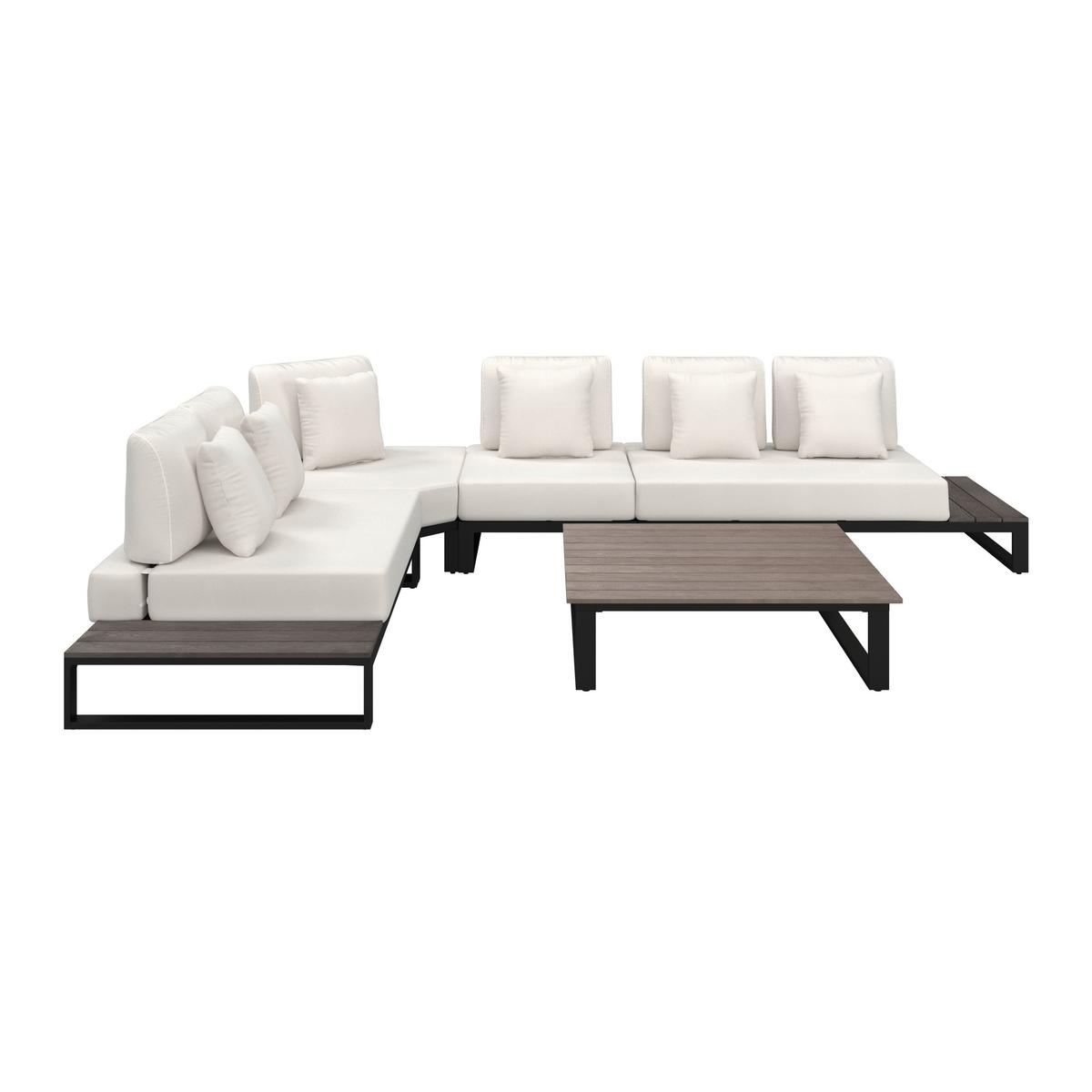 TERASOVÁ SEDACÍ SOUPRAVA SILVANO - bílá/šedá, Moderní, kov/textil (323/79cm) - Bessagi Garden