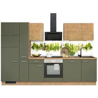 Küchenzeile Mit Geräte B: 310 Cm Terra Opal/eiche Dekor - Eichefarben, Basics, Holzwerkstoff (310cm) - Impuls