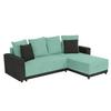 Ecksofa Time Anthrazit, Mintgrün S: 178x248 Cm - Anthrazit/Schwarz, Design, Textil (178/248cm) - MID.YOU