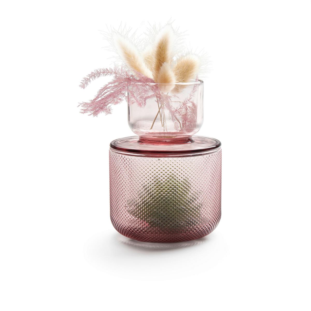 Dekorační dóza Smoked - růžová, sklo (10/14cm) - Modern Living