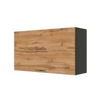 Küchenoberschrank 100cm Eiche Dekor 2 Klappen - Anthrazit/Eiche Wotan, MODERN, Holzwerkstoff (100/57/34cm) - Held
