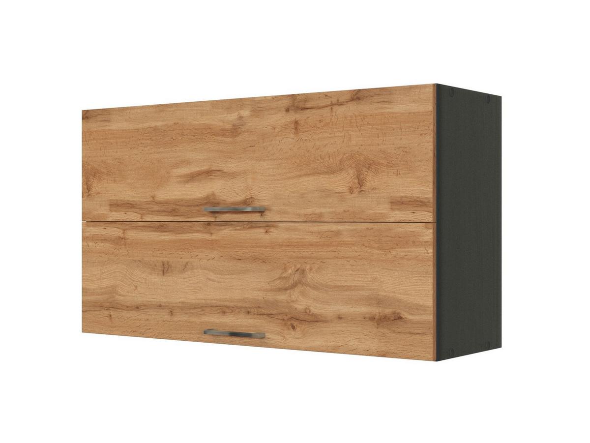 Küchenoberschrank B: 100 Cm Eiche Dekor 2 Klappen - Eiche Wotan, MODERN, Holzwerkstoff (100/57/34cm) - Held