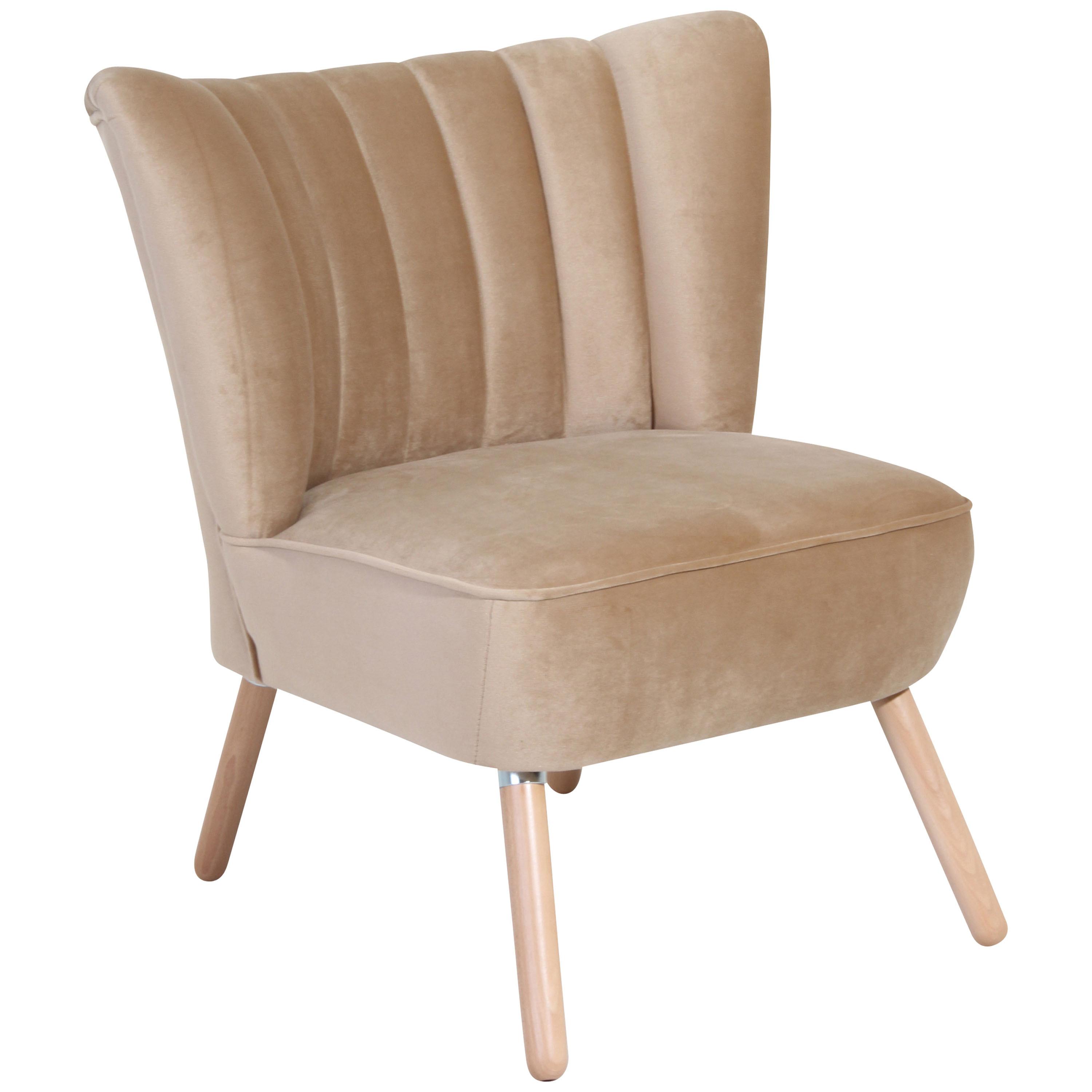 Polsterstuhl Alessandro Sandfarben, Holz-Beine - Sandfarben/Buchefarben, Design, Textil (70/80/66cm) - Max Winzer