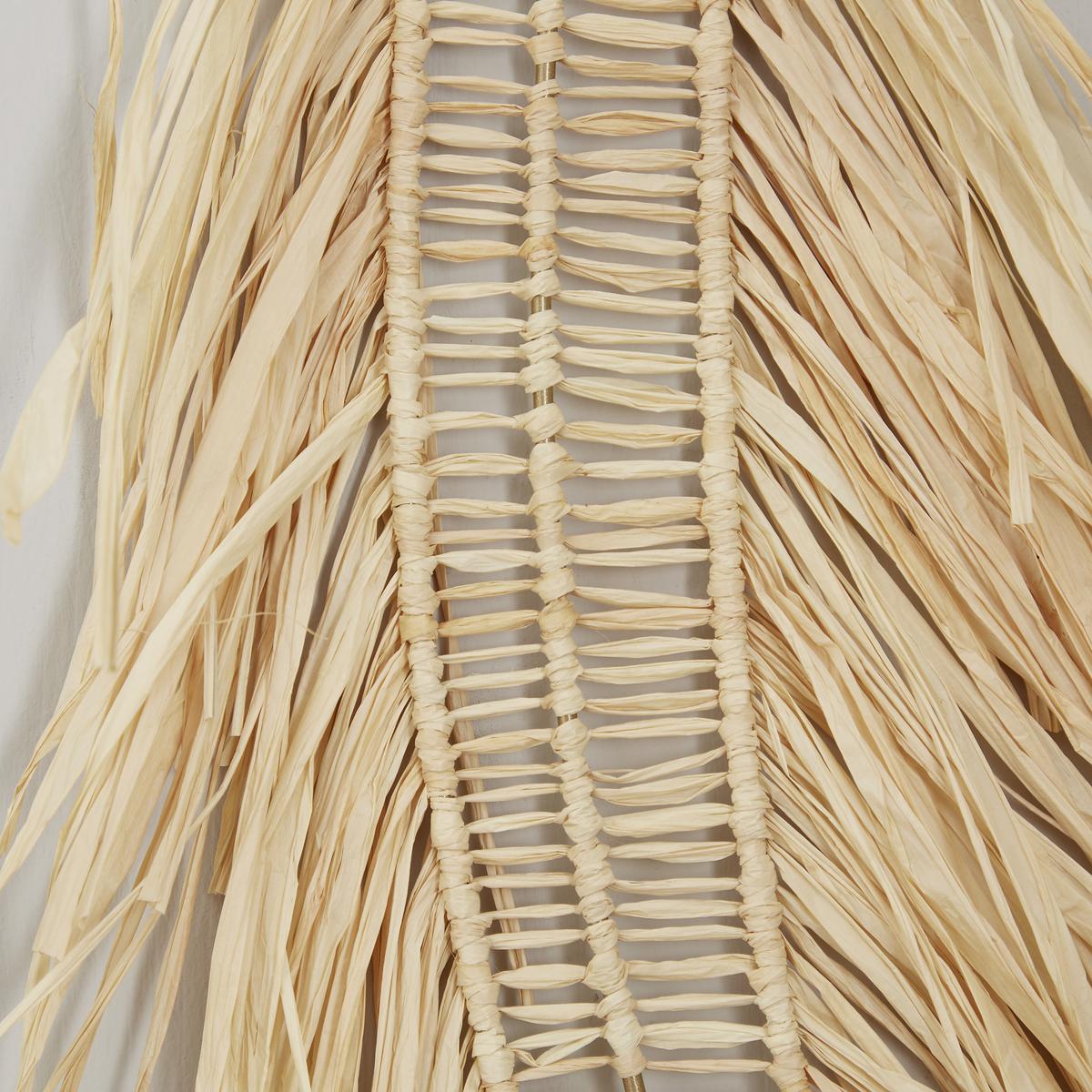 Dekohänger Blatt L: 70 cm Stroh/Metall - Naturfarben, Basics, Naturmaterialien/Metall (26/0.5/70cm) - Luca Bessoni