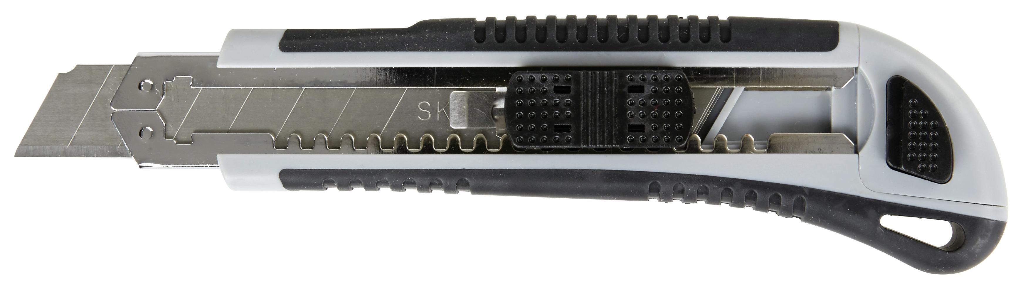 Cuttermesser 3 Ersatzklingen Abbrechklingen - Silberfarben/Schwarz, KONVENTIONELL, Metall (14cm)