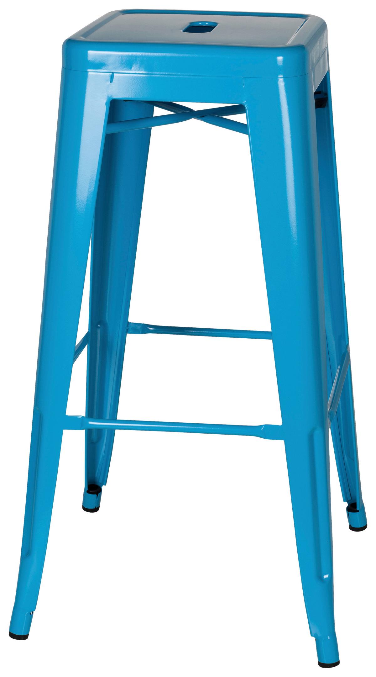 Barhocker Vantaggio High stapelbar Hellblau bis 150 kg - Hellblau, Basics, Metall (44/77/44cm) - MID.YOU