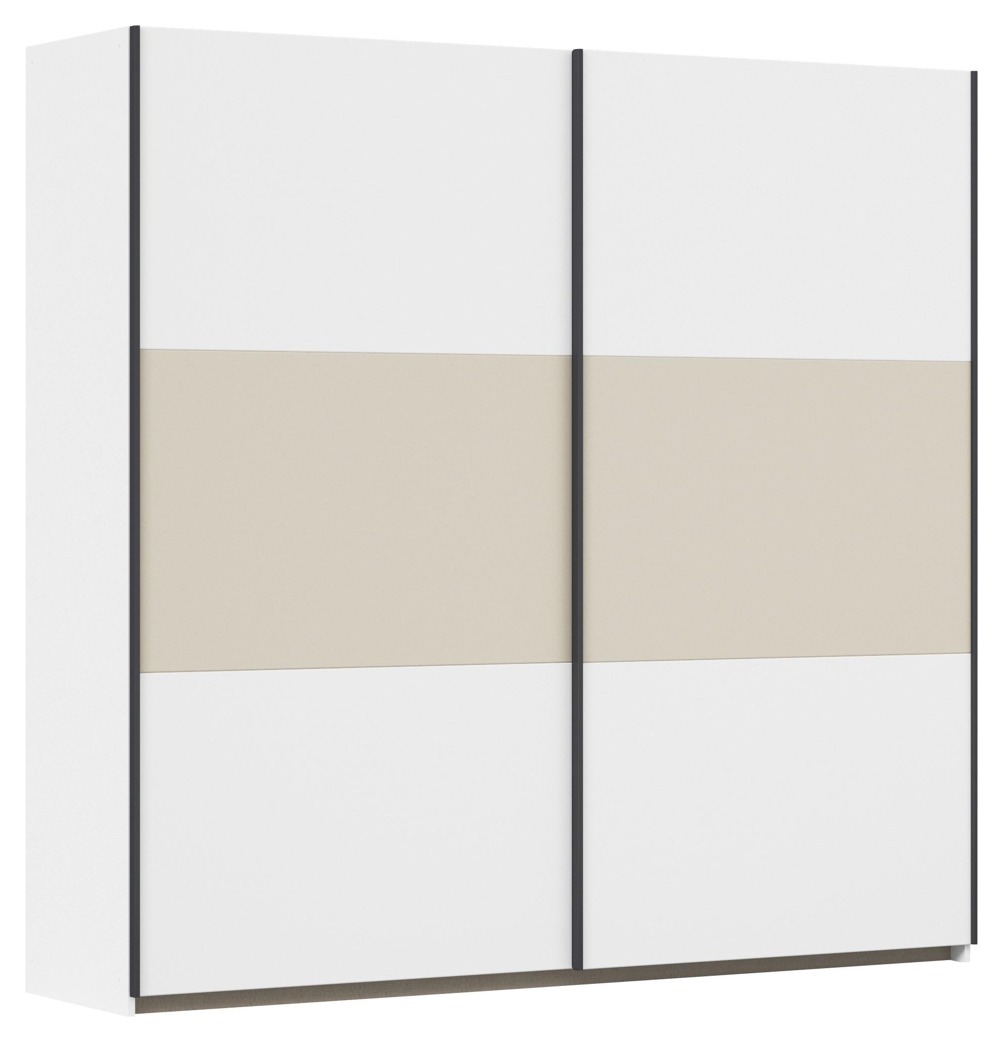 Schwebetürenschrank Neo Weiß Champagner B: 218 cm - Champagner/Weiß, MODERN, Holzwerkstoff (218/210/59cm) - Rauch Möbel