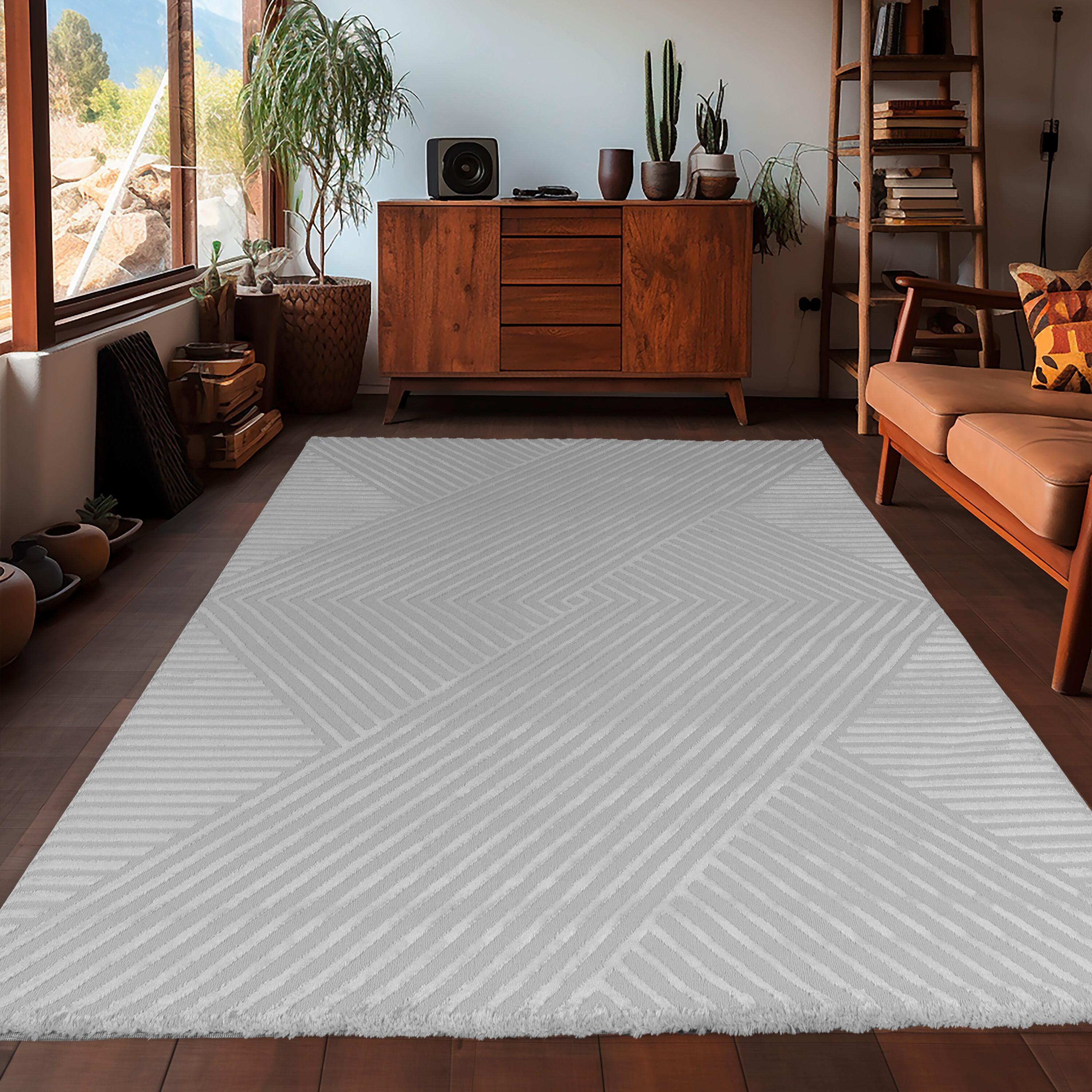 Webteppich Sahara - Silberfarben, Design, Textil (80/150cm) - Novel