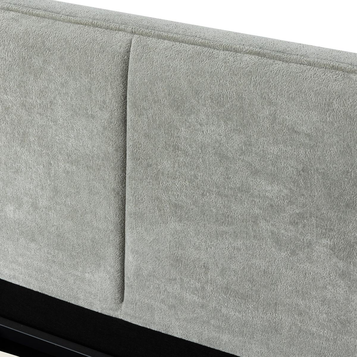 Čalúnená posteľ SERENA 180x200 cm, sivá - čierna/sivá, Modern, kov/drevo (180/200cm) - Bessagi Home
