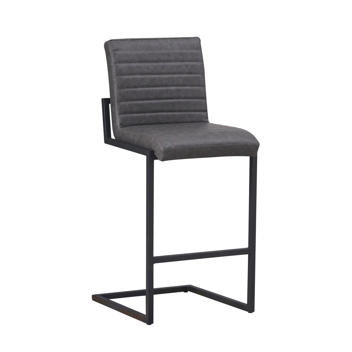 Barhocker-set Donny Anthrazit B: 54 Cm - Anthrazit/Schwarz, MODERN, Textil/Metall (54/100/58cm) - MID.YOU