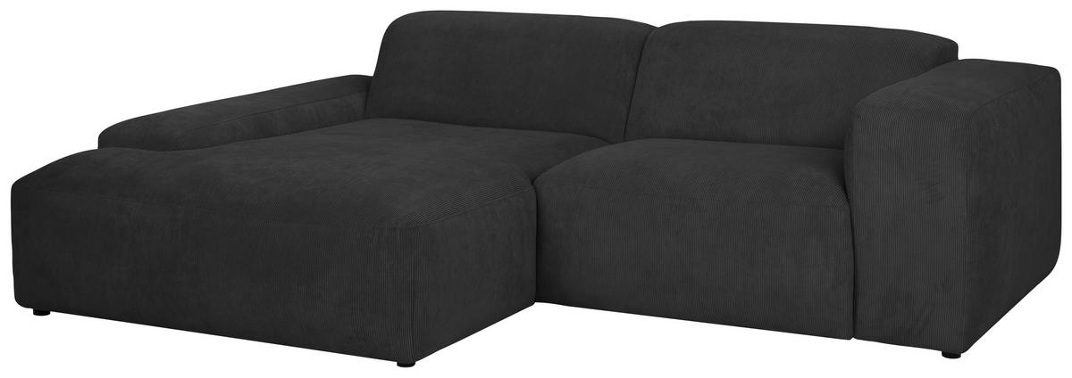 Ecksofa Hannah Anthrazit 170x252 Cm - Anthrazit/Schwarz, Design, Textil (170/252cm) - MID.YOU