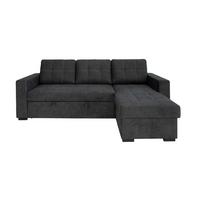 Sedací souprava TURIN, grafitová - černá/barvy grafitu, Design, kov/dřevo (239/87/160cm)