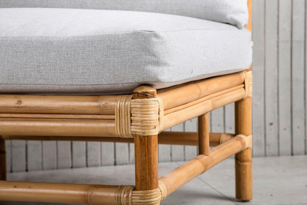 Loungesofa Cane - Hellbraun, KONVENTIONELL, Holz (71,5/71/75cm) - Gardenson