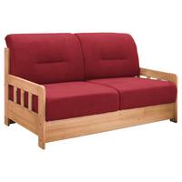 2-Sitzer-Sofa mit Schlaffunktion Camino B:154 cm - Rot/Honig, LIFESTYLE, Holz/Textil (154/88/90cm) - Livetastic