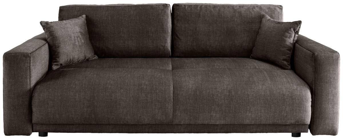 Schlafsofa Longo, Dunkelbraun B: 245 Cm - Dunkelbraun/Schwarz, MODERN, Textil (245/86/126cm) - Livetastic