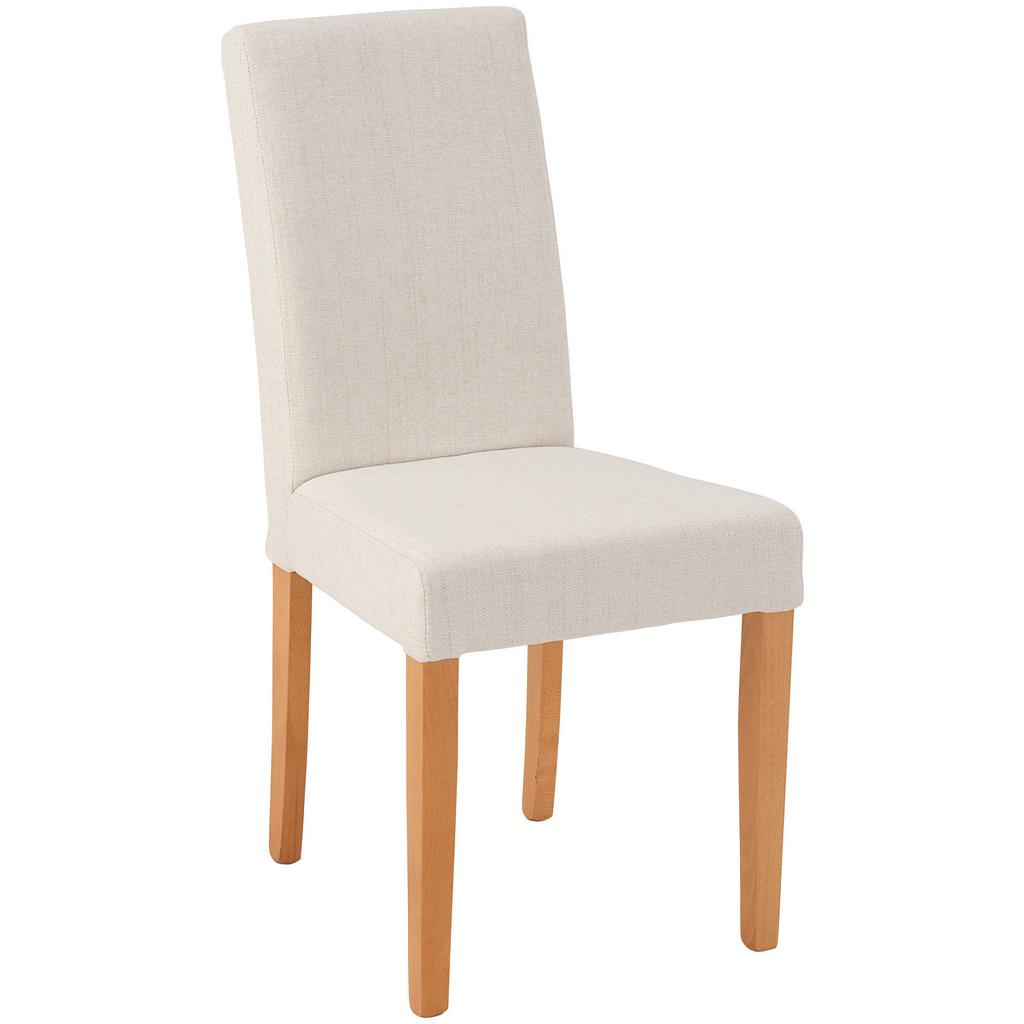 Stuhl John beige Buche natur gepolstert