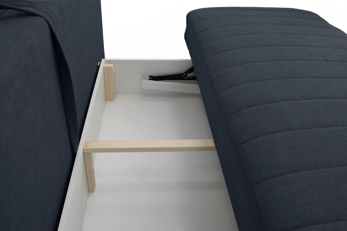 Schlafsofa Moliss Dunkelblau B: 202 cm - Schwarz/Dunkelblau, Basics, Textil (202/98/78cm) - Livetastic