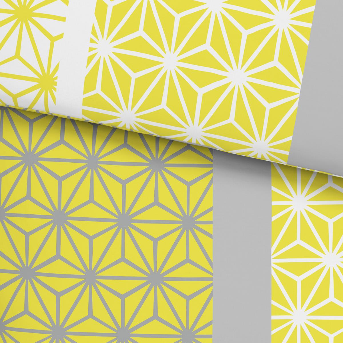 POSTEĽNÁ BIELIZEŇ Selma, 140/200cm - žltá/sivá, Konventionell, textil (140/200cm) - Based