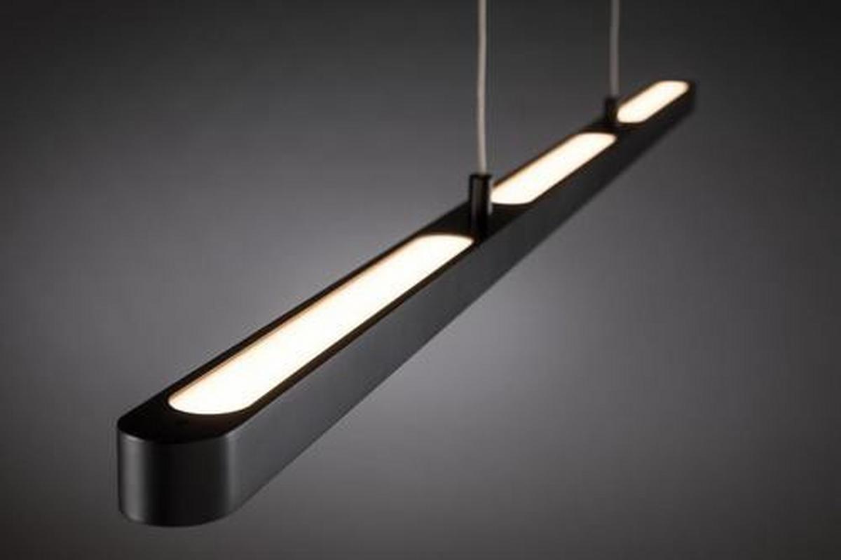 Led-hängeleuchte Lento H: 150 Cm Höhenverstellbar - Schwarz, Design, Kunststoff/Metall (100/150cm) - Paulmann